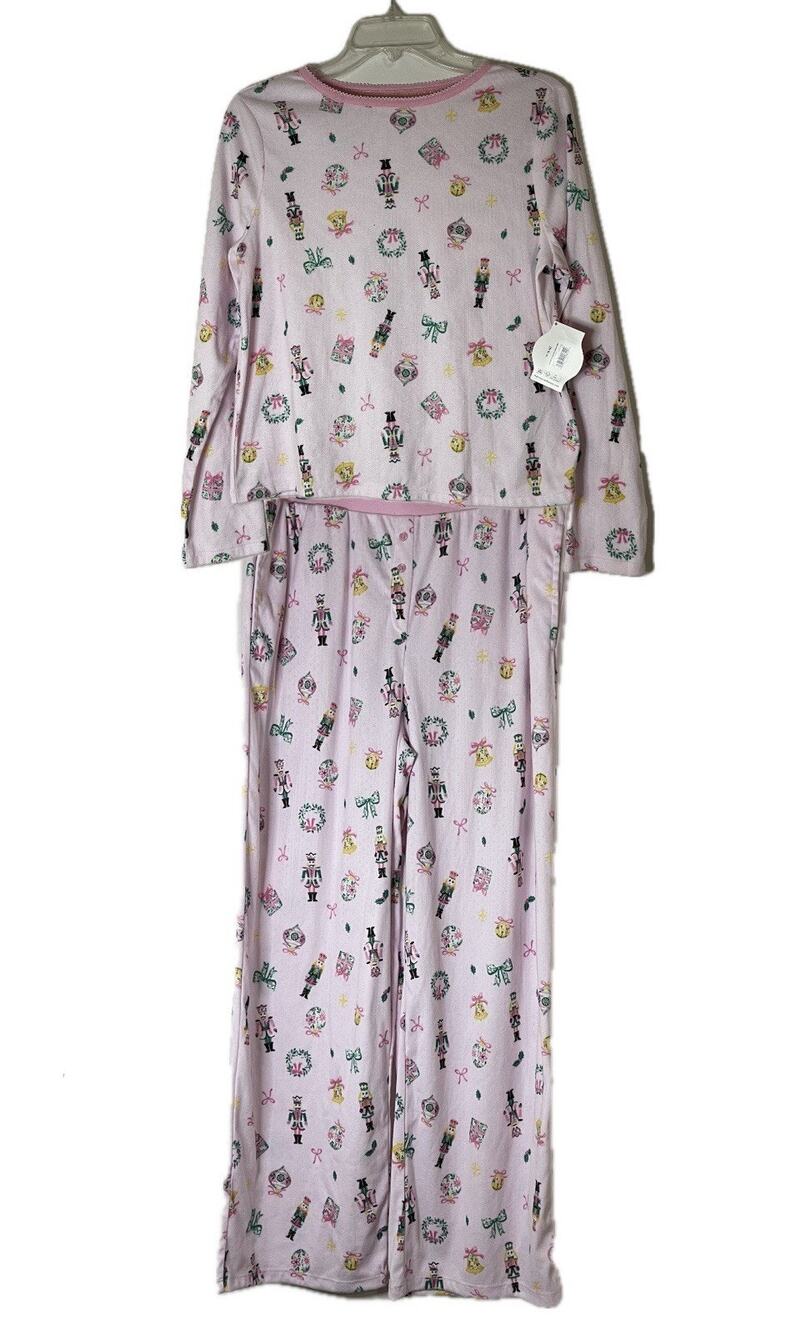 Pink Nutcracker Christmas pajama long sleeve 2 piece pant shirt set -read